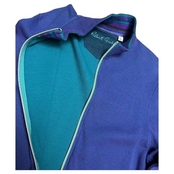 Robert Graham Luxury Designer Waffle Thermal Golf Light Jacket - Large - Picture 3 of 6
